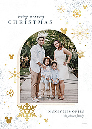 5x7 Greeting Card, Glossy, Blank Envelope with Very Merry Disney Christmas Photo Card design