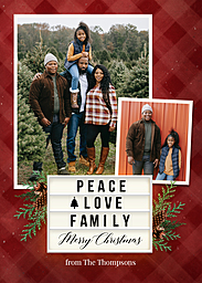 Same Day 5x7 Greeting Card, Matte, Blank Envelope with Peace Love and Family design