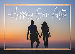 5x7 Greeting Card, Glossy, Blank Envelope with Happily Ever After design