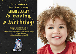 5x7 Greeting Card, Glossy, Blank Envelope with Star Wars Galaxy Birthday design