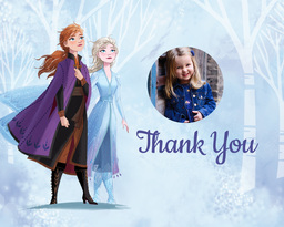 Note Cards with Frozen Ana & Elsa Thank You card design
