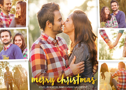 5x7 Greeting Card, Glossy, Blank Envelope with Christmas Photos design
