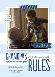5x7 Greeting Card, Glossy, Blank Envelope with Grandpa's Rules design