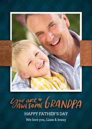 5x7 Greeting Card, Glossy, Blank Envelope with Awesome Grandpa design