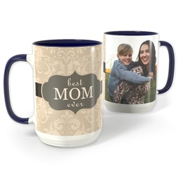Blue Photo Mug, 15oz with Best Mom Ever design