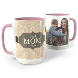 Pink Photo Mug, 15oz with Best Mom Ever design