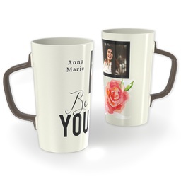 12oz Cafe Mug with Be You Floral design