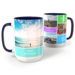 Blue Photo Mug, 15oz with Custom Blank design