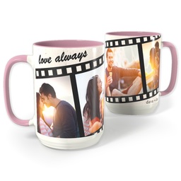 Pink Photo Mug, 15oz with Filmstrip design