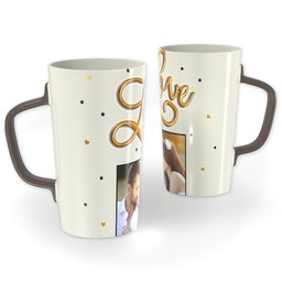 12oz Cafe Mug with Golden Love design