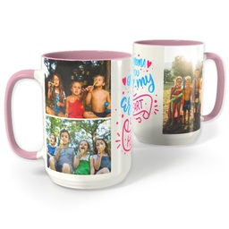 Pink Photo Mug, 15oz with Grandma Heart design