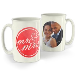 Bistro Photo Mug, 18oz with Mr & Mrs Emblem design