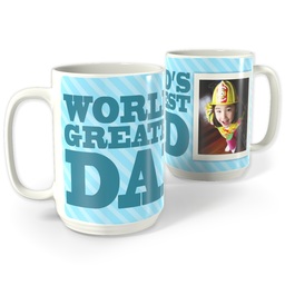 White Photo Mug, 15oz with World's Greatest Dad design