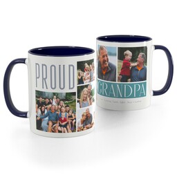Blue Handle Photo Mug, 11oz with Proud Grandpa design