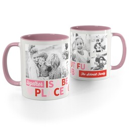 Pink Handle Photo Mug, 11oz with Beautiful Together design