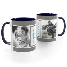 Blue Handle Photo Mug, 11oz with Best Dad Ever design