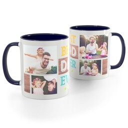 Blue Handle Photo Mug, 11oz with Best Dad Ever Collage design