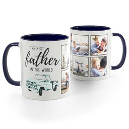 Blue Handle Photo Mug, 11oz with Best Father design