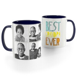 Blue Handle Photo Mug, 11oz with Best Grandpa design