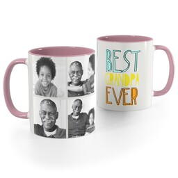 Pink Handle Photo Mug, 11oz with Best Grandpa design