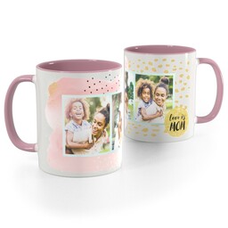 Pink Handle Photo Mug, 11oz with Dazzle Mom design