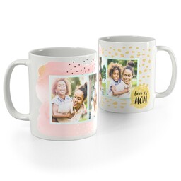 White Photo Mug, 11oz with Dazzle Mom design