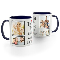 Blue Handle Photo Mug, 11oz with Each Other Hearts design