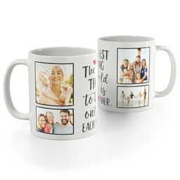 White Photo Mug, 11oz with Each Other Hearts design