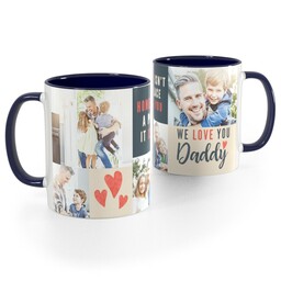 Blue Handle Photo Mug, 11oz with We Love You Dad design