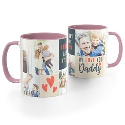Pink Handle Photo Mug, 11oz with We Love You Dad design