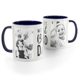 Blue Handle Photo Mug, 11oz with World's Best Dad design