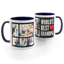 Blue Handle Photo Mug, 11oz with World's Best Grandpa design