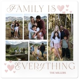 High Gloss Easel Print 5x5 with Family is Everything Hearts design