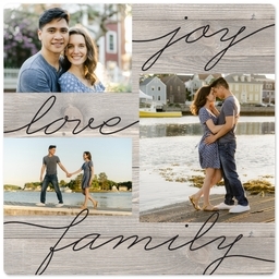 High Gloss Easel Print 5x5 with Joy Love Family design