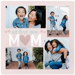 High Gloss Easel Print 5x5 with We Love Mom design