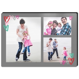 High Gloss Easel Print 5x7 with Drawn Hearts design