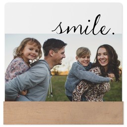 4x4 Square Metal Print With Stand with Let Me See You Smile design