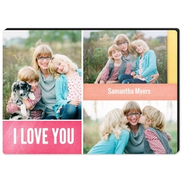 High Gloss Easel Print 5x7 with Love You Color Blocks design