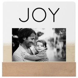 4x4 Square Metal Print With Stand with Pure Joy design