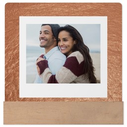 4x4 Square Metal Print With Stand with Rose Gold Frame design