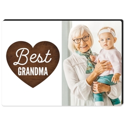 High Gloss Easel Print 5x7 with Wooden Heart Grandma design