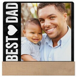 4x4 Square Metal Print With Stand with Best Dad Around design