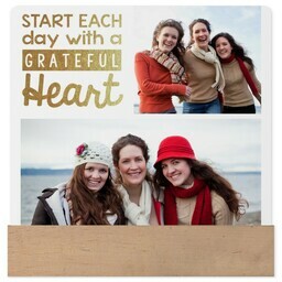 4x4 Square Metal Print With Stand with Grateful Each Day design
