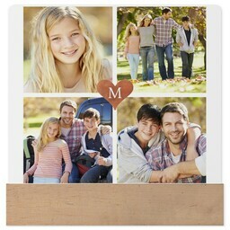 4x4 Square Metal Print With Stand with Our Heart design