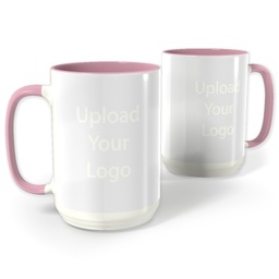 Pink Photo Mug, 15oz with Upload Your Logo design