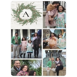 3x4 Photo Magnet with Evergreen Wreath design