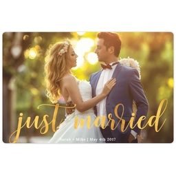 4x6 Photo Magnet with Elegant Just Married design