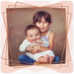 3x3 Photo Magnet with Rose Gold Rush design