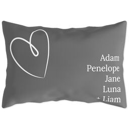 Outdoor Pillow 14x20 with Hand Drawn Heart design