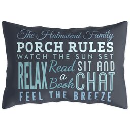 Outdoor Pillow 14x20 with Our Porch Rules design